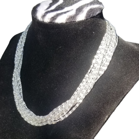 SARAH COVENTRY SILVERTONED LIGHTWEIGHT LAYERED SNAIL CHAIN NECKLACE - Picture 3 of 6